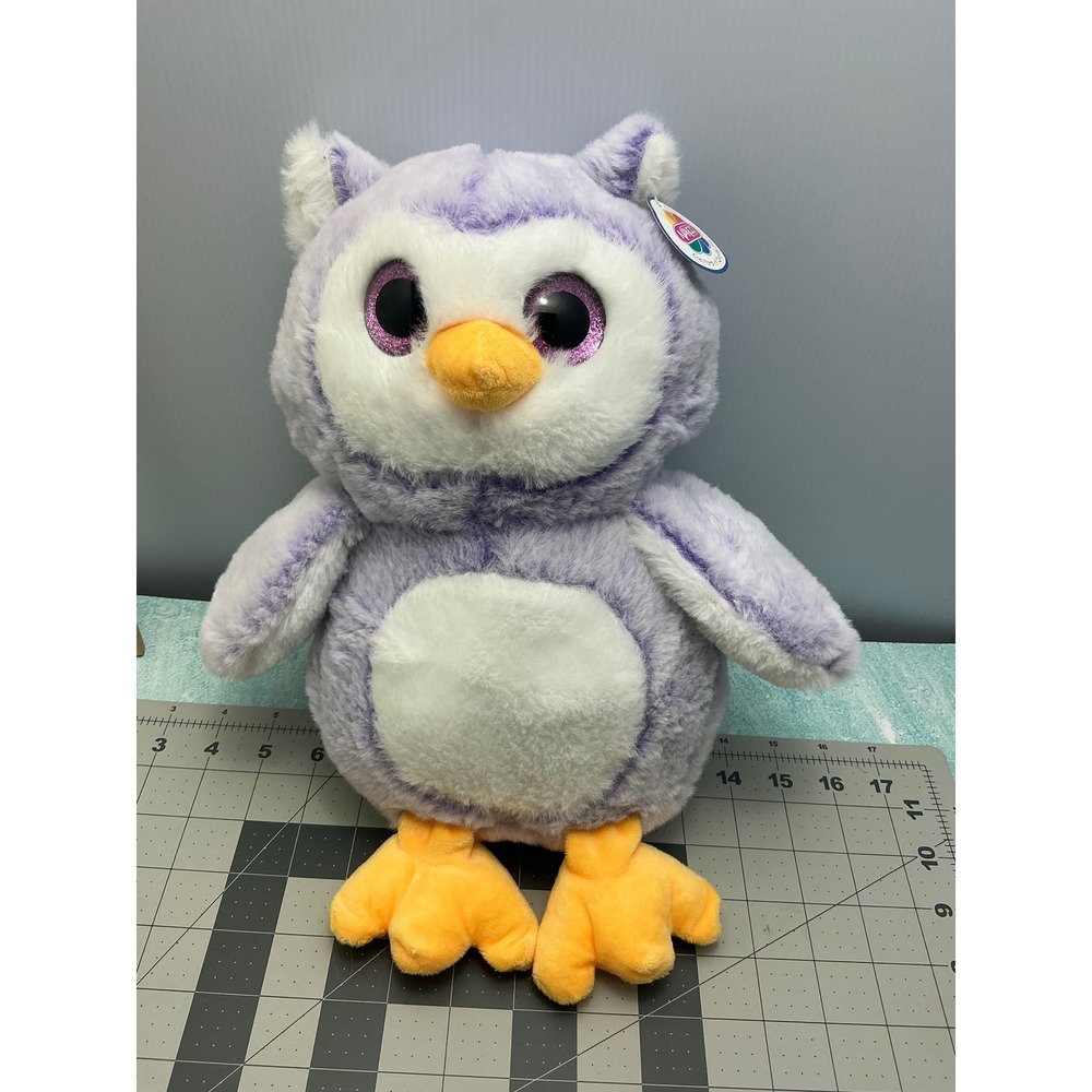 Nanco Plush Owl Purple Big Eyes Stuffed Animal‎ Toy Kids Gift